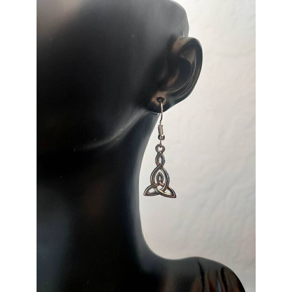Boho Celtic Triquetra Knot Dangle Earrings